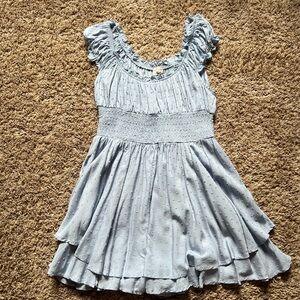 Urban Outfitters Light Blue Ruffled Jumpsuit